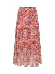 ONLY Orange Printed Maxi Skirt - Image 4 of 5