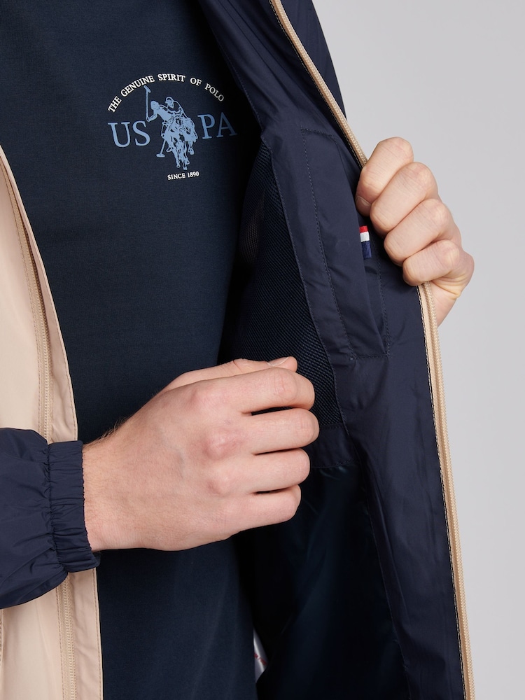 U.S. Polo Assn. Natural Mens Panelled Windbreaker Jacket - Image 7 of 12