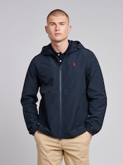 Blau - U.S. Polo Assn. Mens Lightweight Rain Jacket - Bild 1 von 5
