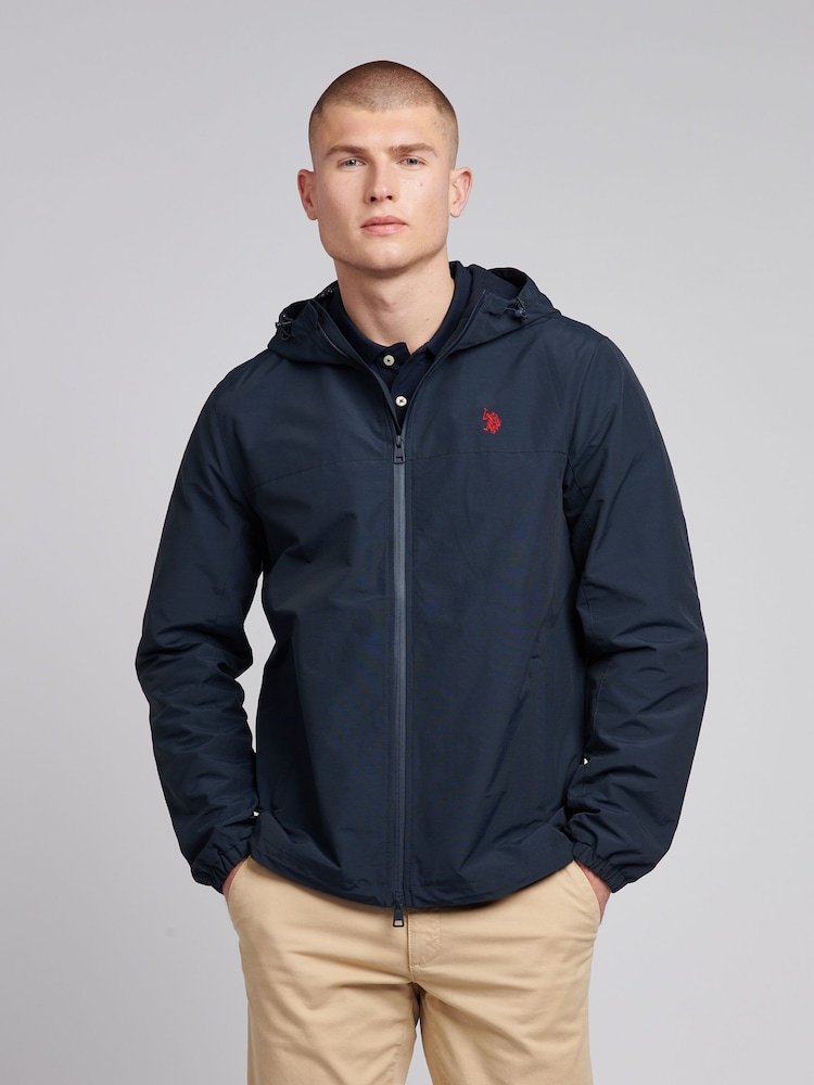 Blau - U.S. Polo Assn. Mens Lightweight Rain Jacket - Bild 1 von 5