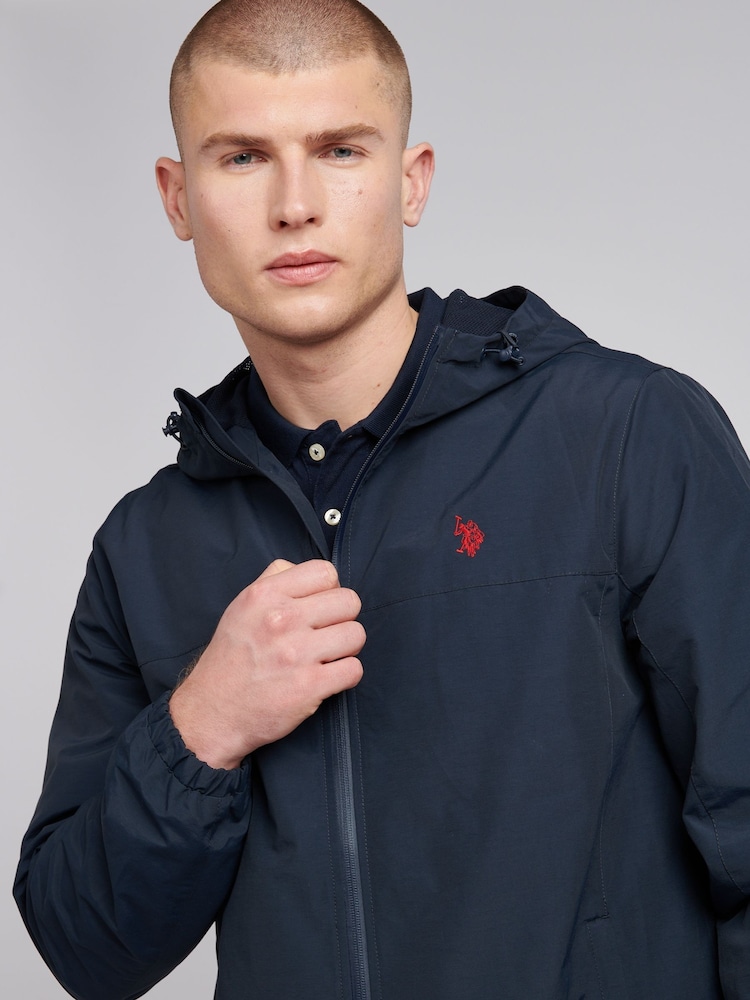 Blau - U.S. Polo Assn. Mens Lightweight Rain Jacket - Bild 2 von 5