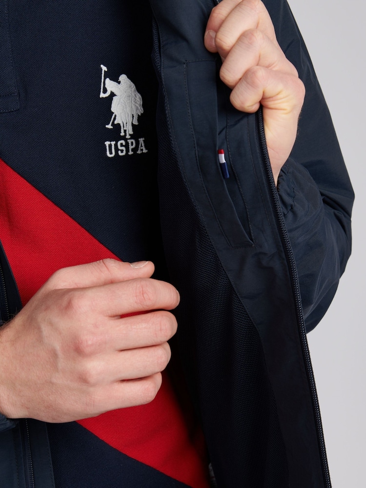 Blau - U.S. Polo Assn. Mens Lightweight Rain Jacket - Bild 5 von 5