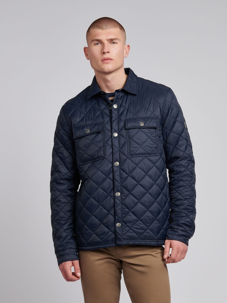 U.S. Polo Assn. Blue Mens Lightweight Diamond Quilted Jacket - Image 1 of 11