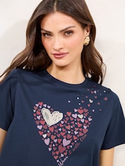 Navy Boyfriend Wear it with Love 100% Cotton T-Shirt - Image 2 of 4