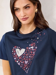 Navy Boyfriend Wear it with Love 100% Cotton T-Shirt - Image 3 of 4