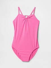 Gap Pink Heart Rib Cross Back Swimsuit (4-13yrs) - Image 1 of 3