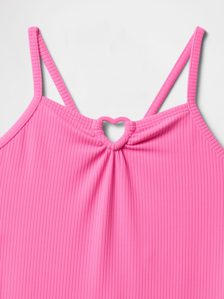 Gap Pink Heart Rib Cross Back Swimsuit (4-13yrs) - Image 3 of 3
