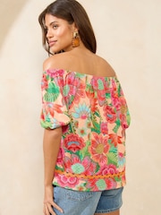 Lipsy Orange Bardot Top - Image 4 of 4