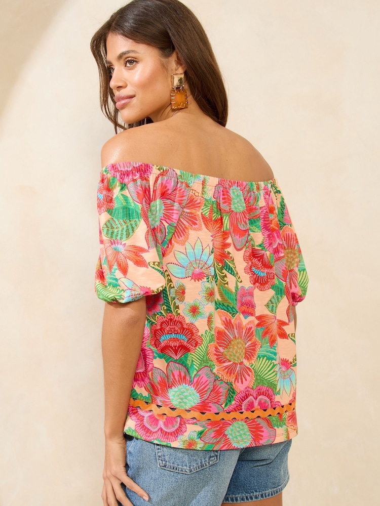 Lipsy Orange Bardot Top - Image 4 of 4