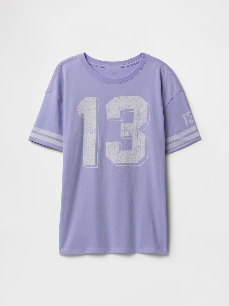 Gap Purple Tunic Varsity Graphic T-Shirt - Image 3 of 7