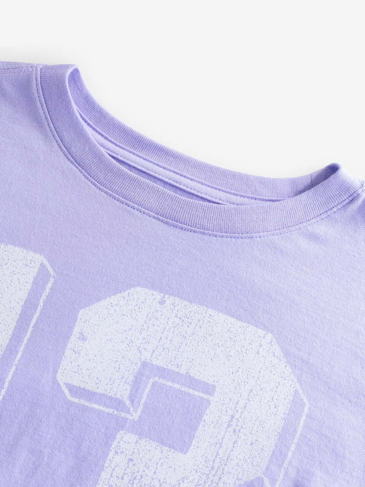 Gap Purple Tunic Varsity Graphic T-Shirt - Image 4 of 7