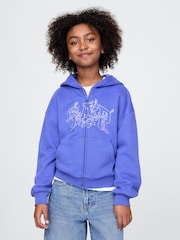 Gap Blue Vintage Soft Logo Zip Hoodie (4-13yrs) - Image 1 of 5