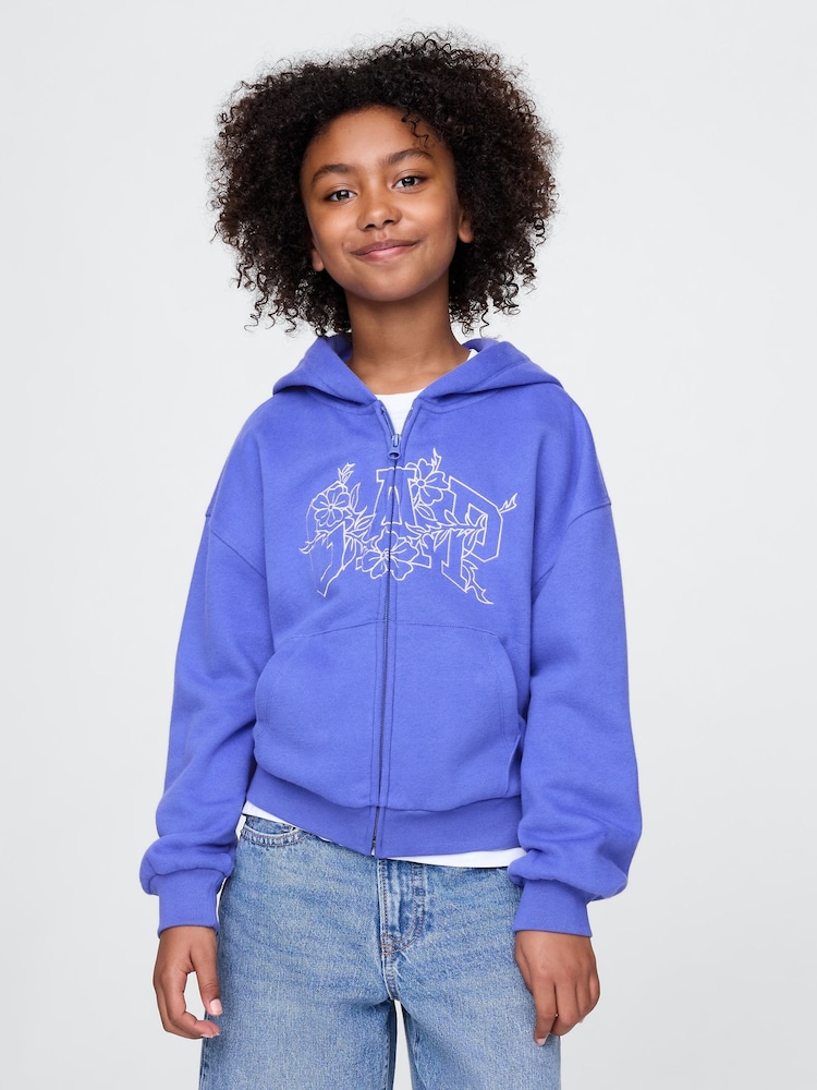 Gap Blue Vintage Soft Logo Zip Hoodie (4-13yrs) - Image 1 of 5