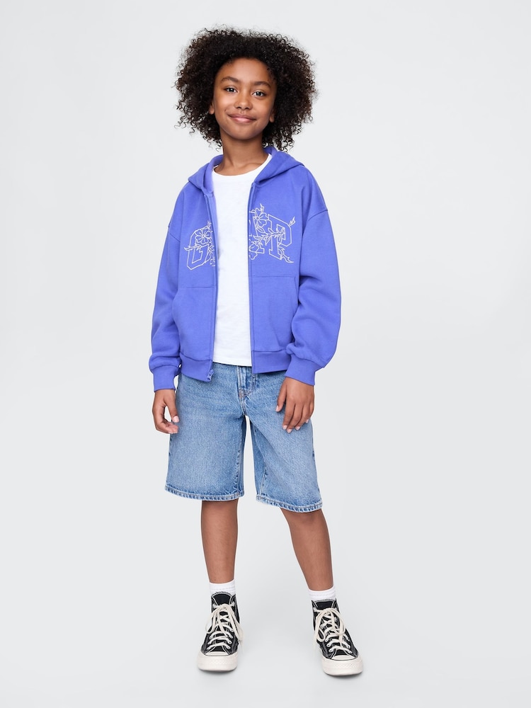 Gap Blue Vintage Soft Logo Zip Hoodie (4-13yrs) - Image 3 of 5