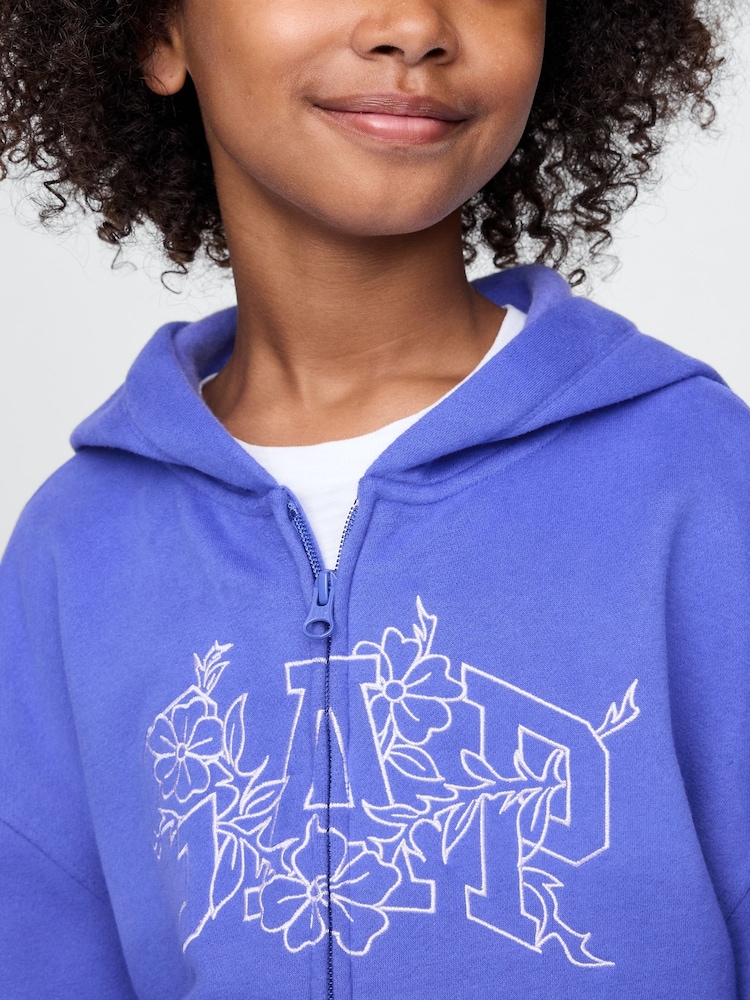 Gap Blue Vintage Soft Logo Zip Hoodie (4-13yrs) - Image 4 of 5