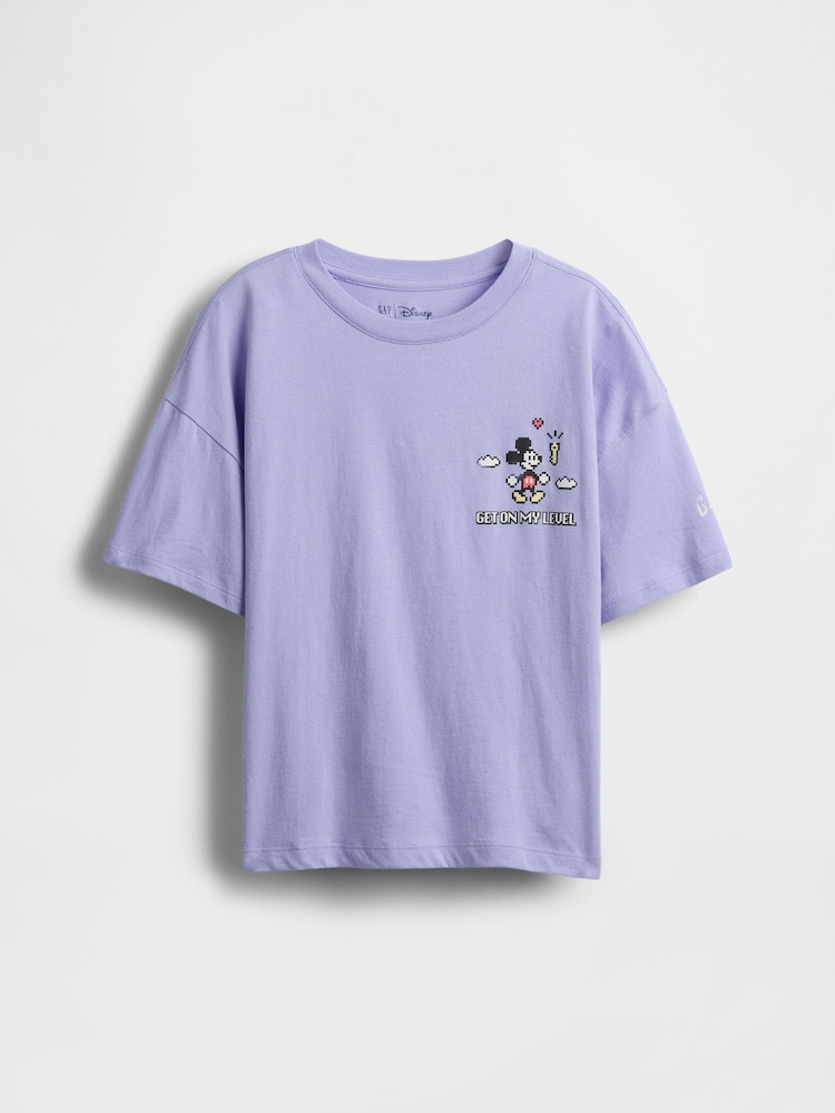 Gap Purple Mickey Mouse Disney Oversized Graphic T-Shirt (4-13yrs) - Image 1 of 2