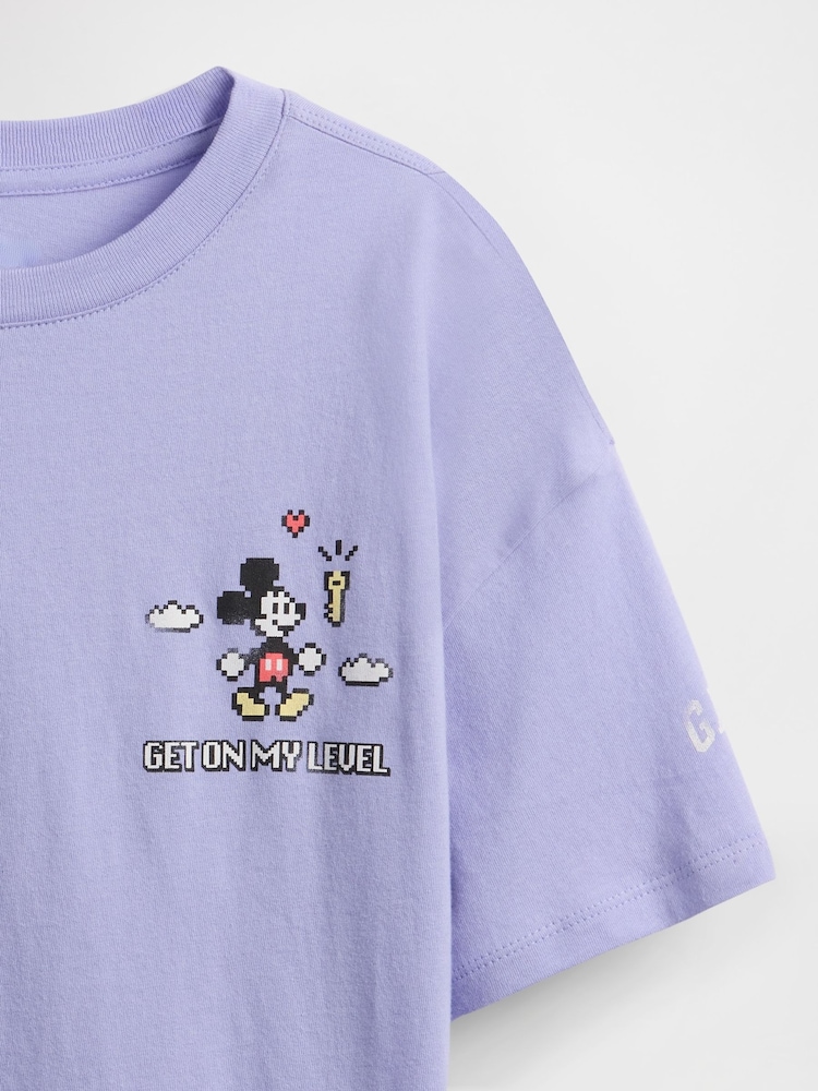 Gap Purple Mickey Mouse Disney Oversized Graphic T-Shirt (4-13yrs) - Image 2 of 2