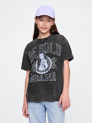 Gap Black Moana Disney Oversized Graphic T-Shirt (4-13yrs) - Image 1 of 6