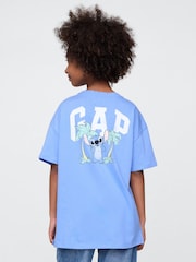 Gap Blue Stitch Disney Oversized Graphic T-Shirt (4-13yrs) - Image 1 of 4