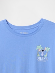 Gap Blue Stitch Disney Oversized Graphic T-Shirt (4-13yrs) - Image 4 of 4