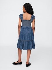 Gap Blue Denim Puff-Sleeve Dress (4-13yrs) - Image 2 of 4