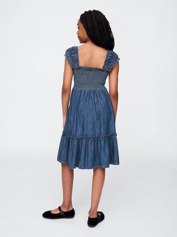 Gap Blue Denim Puff-Sleeve Dress (4-13yrs) - Image 2 of 4