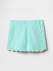 Gap Green Linen-Cotton Scalloped Wrap Skort (4-13yrs) - Image 3 of 4