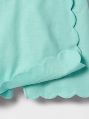 Gap Green Linen-Cotton Scalloped Wrap Skort (4-13yrs) - Image 4 of 4