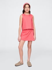 Gap Coral Linen-Cotton Scalloped Wrap Skort (4-13yrs) - Image 1 of 4