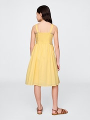 Gap Yellow Floral Cotton Embroidered Midi Dress (4-13yrs) - Image 2 of 6