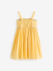 Gap Yellow Floral Cotton Embroidered Midi Dress (4-13yrs) - Image 4 of 6