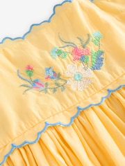 Gap Yellow Floral Cotton Embroidered Midi Dress (4-13yrs) - Image 5 of 6