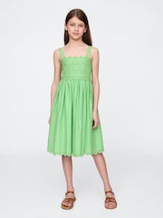 Gap Green Cotton Embroidered Midi Dress (4-13yrs) - Image 1 of 5