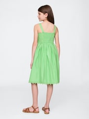 Gap Green Cotton Embroidered Midi Dress (4-13yrs) - Image 2 of 5