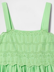 Gap Green Cotton Embroidered Midi Dress (4-13yrs) - Image 4 of 5