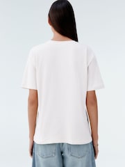 White Cherries and Bows Short Sleeve Embellished 100% Cotton T-Shirt - Image 4 of 5