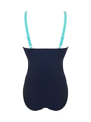 Pour Moi Blue Brighton V-Neck Tummy Control Swimsuit - Image 4 of 4