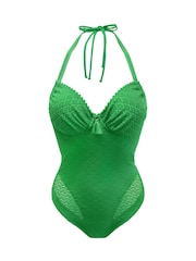 Pour Moi Light Green Castaway Adjustable Halter Underwired Swimsuit - Image 3 of 4
