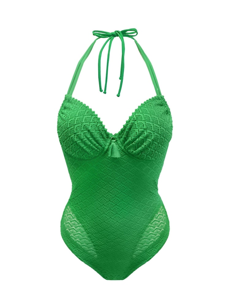Pour Moi Light Green Castaway Adjustable Halter Underwired Swimsuit - Image 3 of 4
