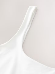 White Soft Touch Polyamide Scoop Neck Vest Top - Image 2 of 3