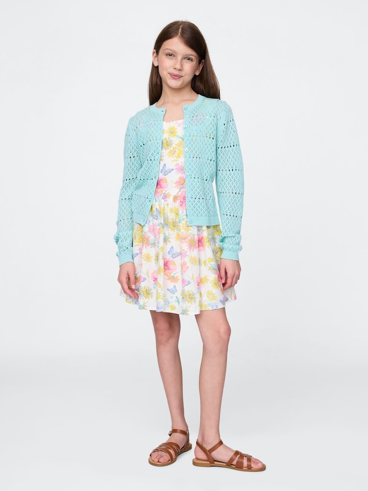 Gap White Floral Linen-Cotton Summer Dress (4-13yrs) - Image 1 of 4