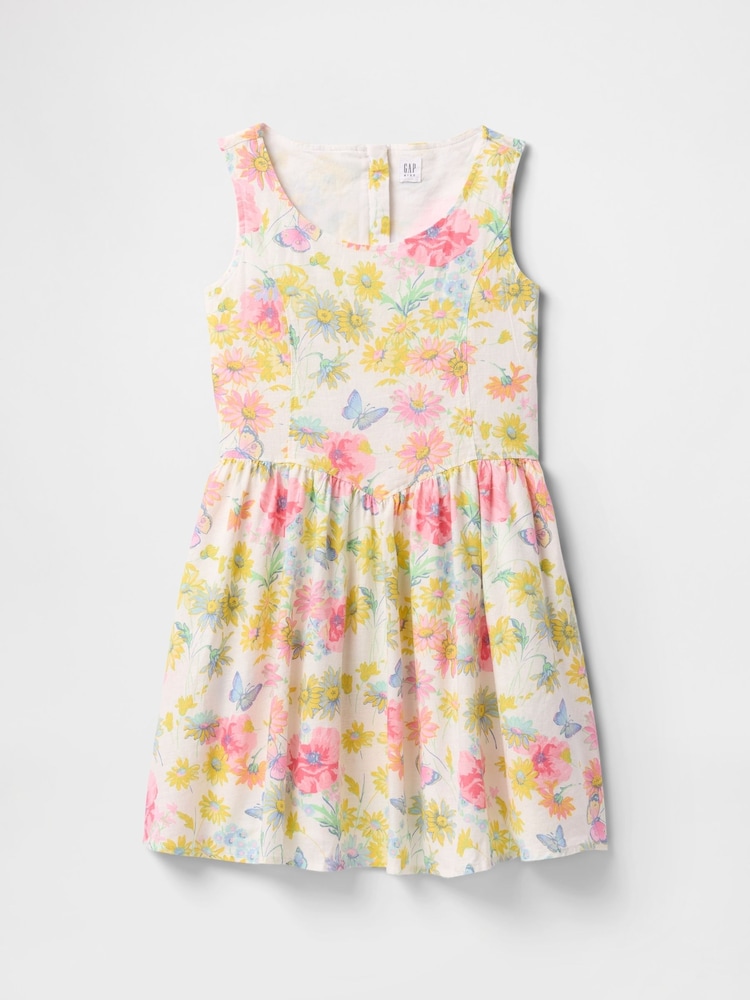 Gap White Floral Linen-Cotton Summer Dress (4-13yrs) - Image 3 of 4