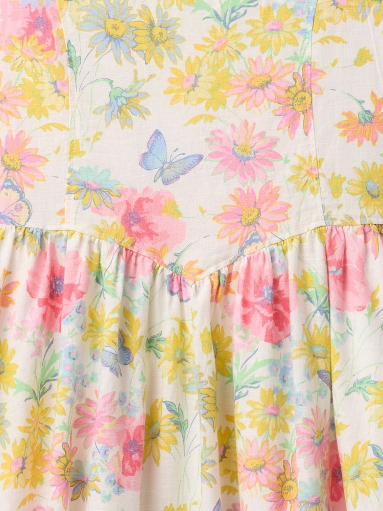 Gap White Floral Linen-Cotton Summer Dress (4-13yrs) - Image 4 of 4