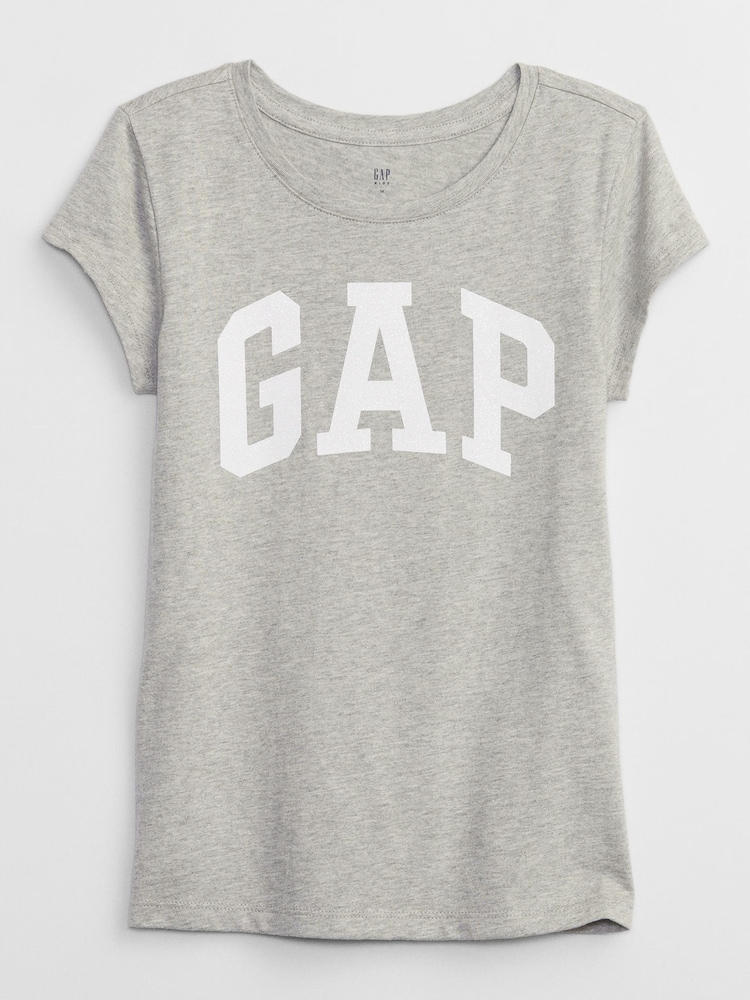 Grijs - Gap - T-shirt met logoprint, korte mouwen en ronde hals (4-13 jr) - Image 1 of 1