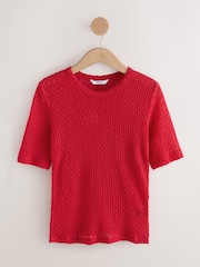 Red Texture Half Sleeve T-Shirt - Image 1 of 3