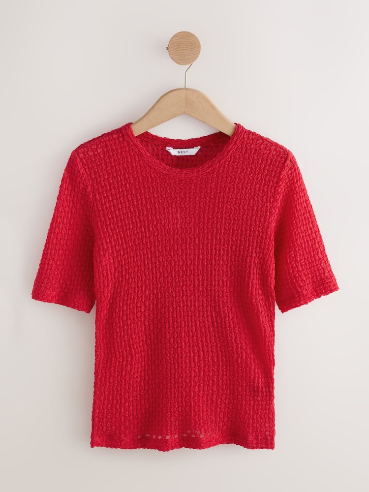 Red Texture Half Sleeve T-Shirt - Image 1 of 3
