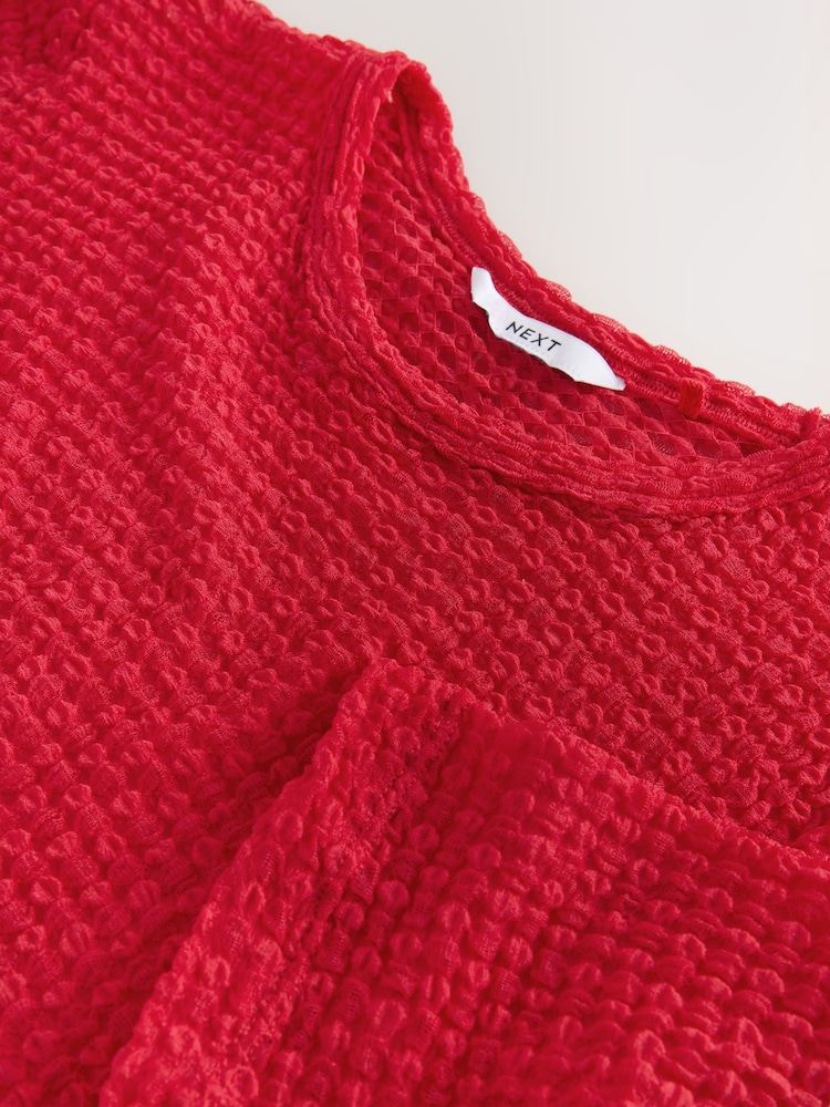 Red Texture Half Sleeve T-Shirt - Image 3 of 3