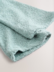 Aqua Blue Fluffy Long Sleeve Crew Neck Jumper - Image 3 of 4