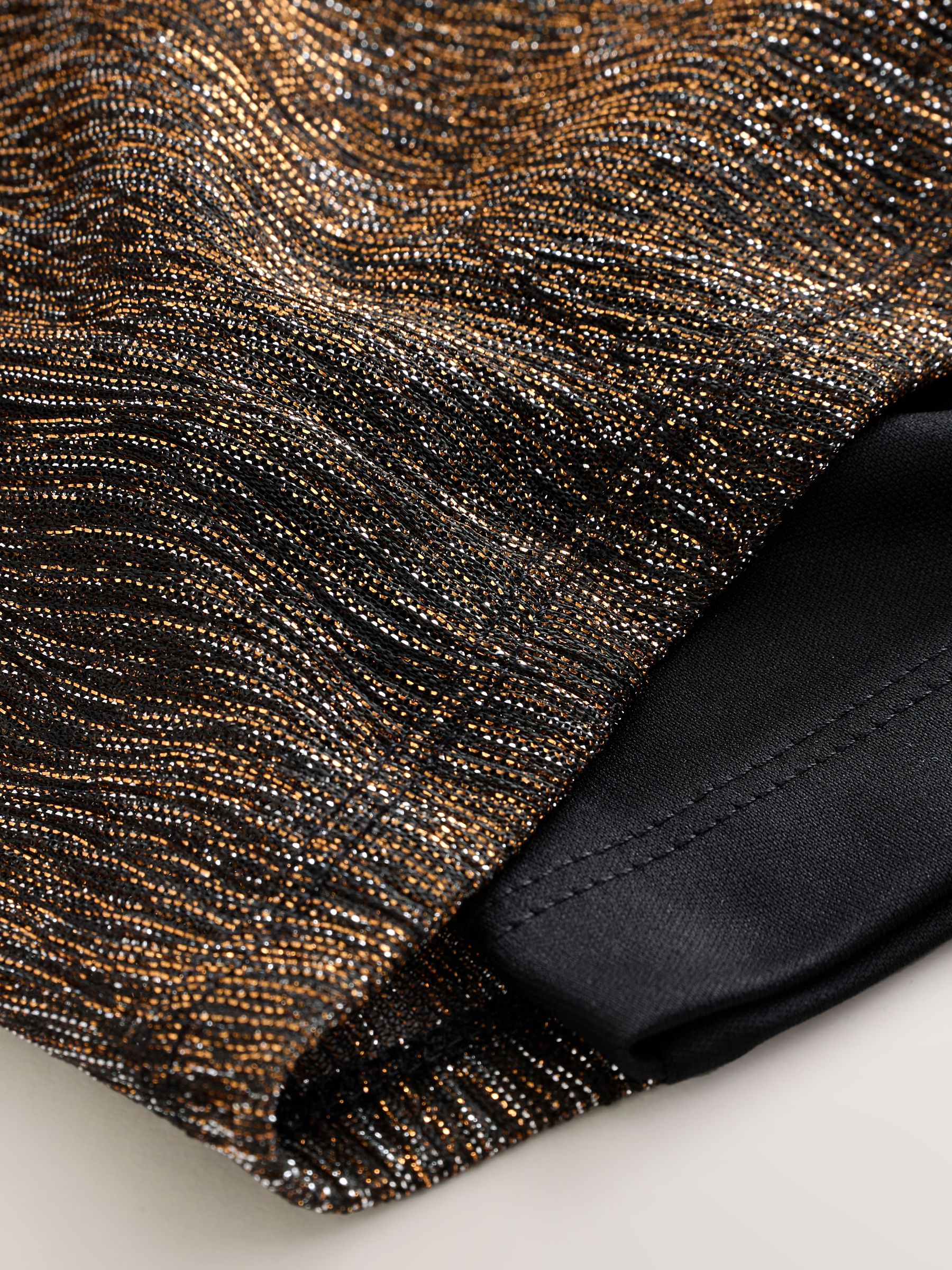 Buy Bronze Metallic Sparkle Sheer Layer Cap Sleeve Top from Next