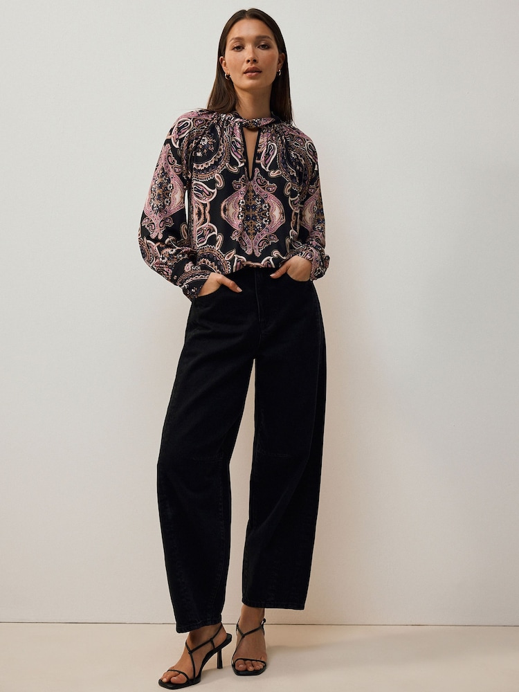 Blouse Femme Imprimé Paisley Avec Encolure Keyhole - Taille L - CSC Studio